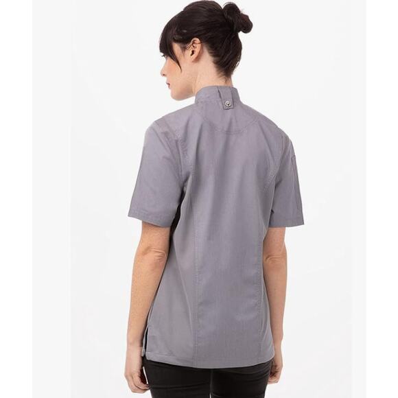 Chef Works Women's Grey Springfield Chef Coat Size Medium - Picture 2 of 9